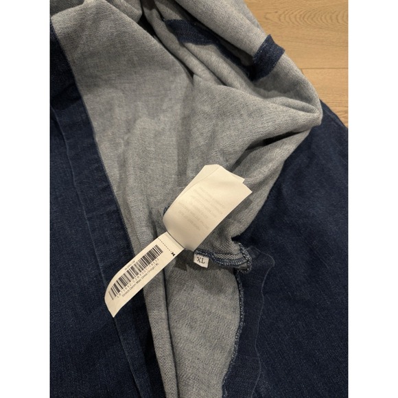 Quince Womens Organic Cotton Stretch Denim Maxi Dress Indigo Basic Sleeved XL - Picture 5 of 7